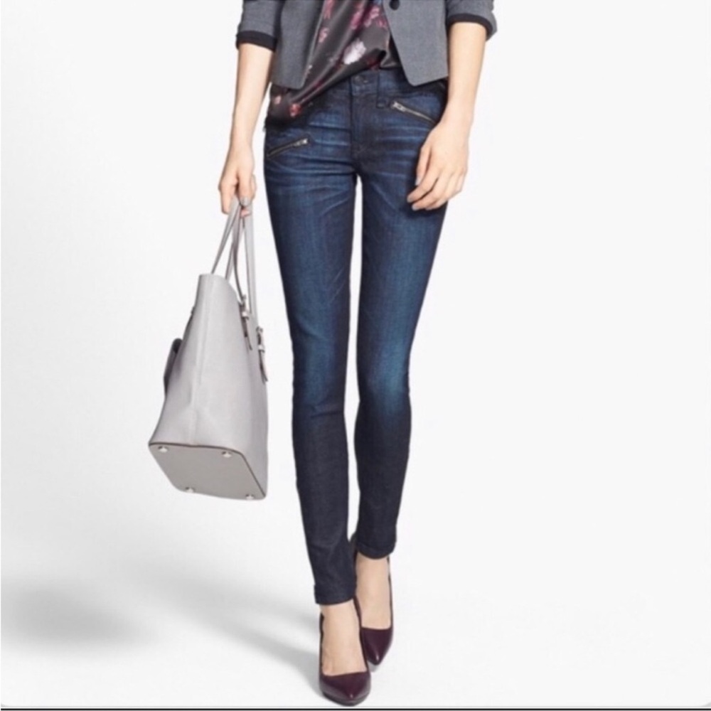 NWOT Rag & Bone Kensington Zip Skinny Jeans Dark Blue Wash Women’s 25